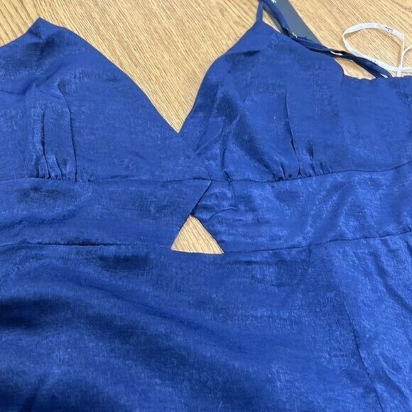 Lulus XL Navy Blue Satin Maxi Dress - Picture 10 of 10